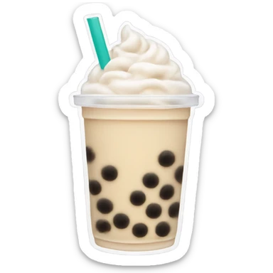 Bubble tea white  sticker