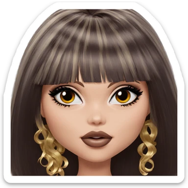 portrait of a girl with makeup sticker