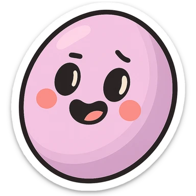 single pastel-colored candy pastille, soft rounded shape, subtle shading, minimal details, icon style sticker