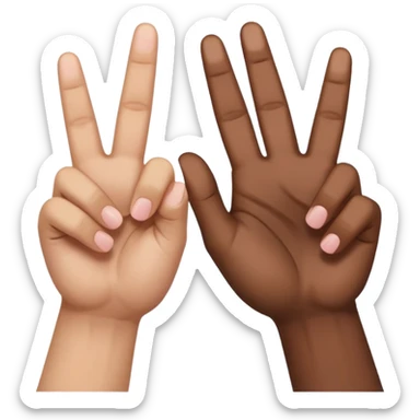 Yvl handsign two hands interlocking doing the same sign at the pinkey finger sticker