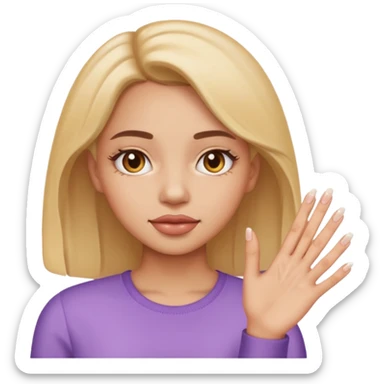 a girl with nails emoji face only sticker