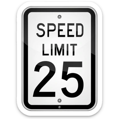 Speed limit 25 sticker