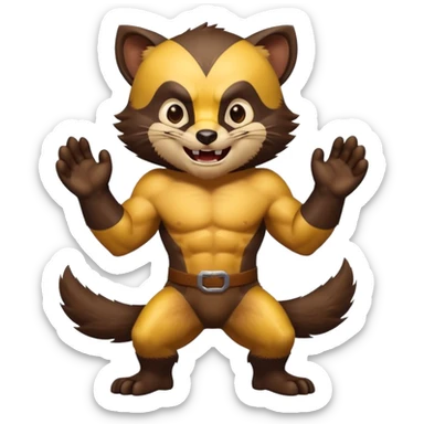 Happy but fierce Wolverine (the animal not the superhero at all) full body sticker