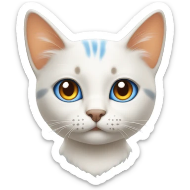 cat blue eyes with cream orange markings sticker