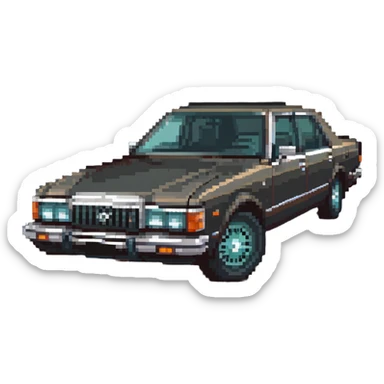 Toyota Crown 1980s model, vintage Japanese luxury sedan sticker