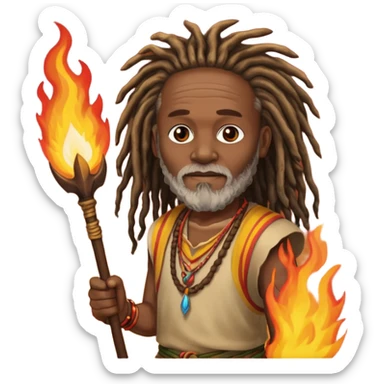 Burning Spear holds Burning Spear  sticker