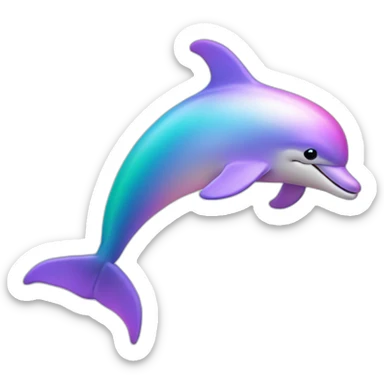 Pastel gradient hue iridescent dolphin sticker