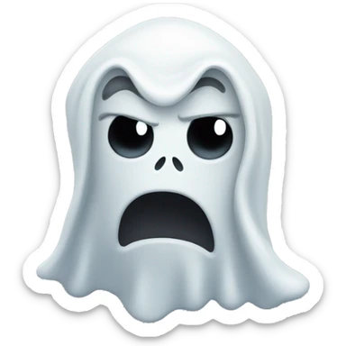 a ghost looking angry sticker