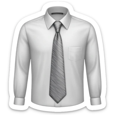 white shirt & grey tie (without face, just clothes, zoomed in) sticker