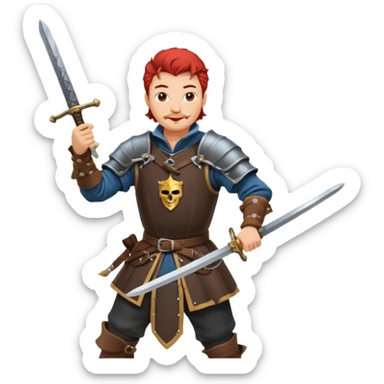 landsknecht swinging a large two handed sword sticker