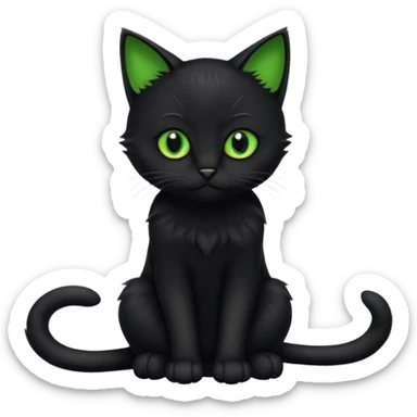 Chat noir peinture mignon assis sticker