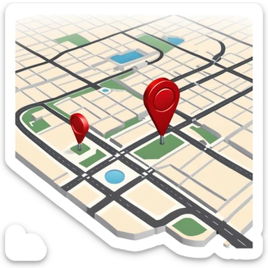 warehouse location pin on a map symbolizing warehouse site sticker