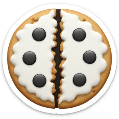 Half black and half white cookie  sticker