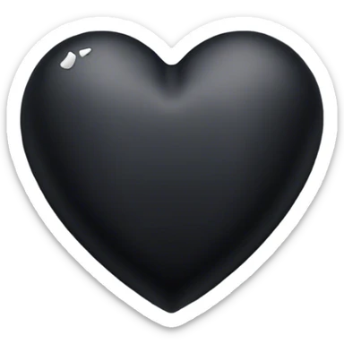 matte black heart sticker