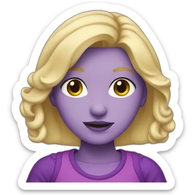 blonde girl with purble outfit sticker