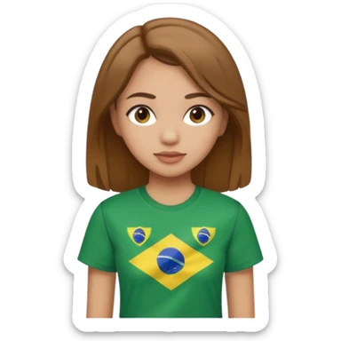Ragazza castana con pelle bianca e maglietta del Brasile  sticker