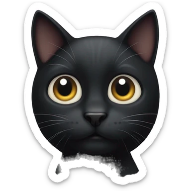 Black cat with white paws and cross-eyed  sticker