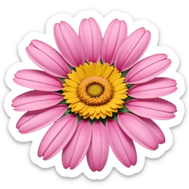 “A Polaroid-style photo of a pink daisy  sticker