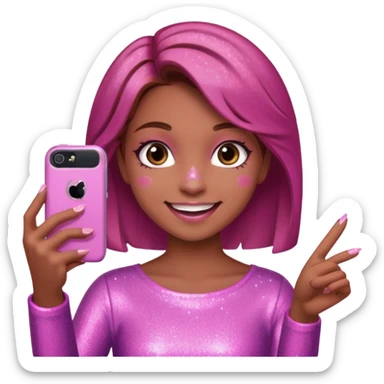 glitter pink girl naughty selfie sticker