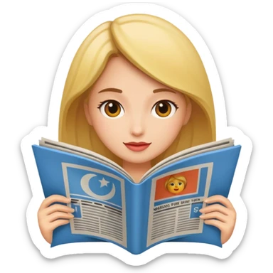 newspaper read women sticker