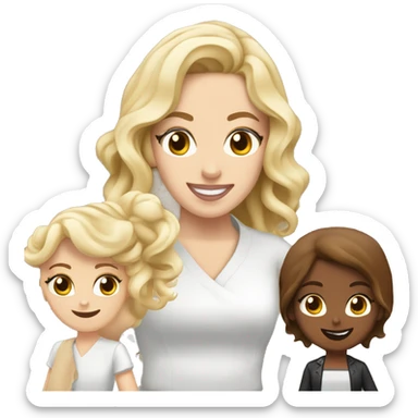 Blonde curly white girl and brunette straight hair white girl baking cinnamon rolls  sticker