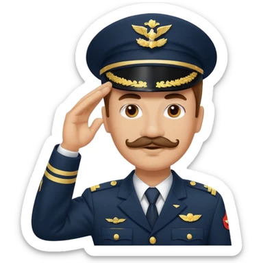 Make a Nazi saluting in uniform emoji (like I phone emoji) but it looks like Hitler, like square mustache and other facial features sticker