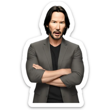 surprised keanu reeves sticker