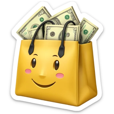 dollars in the yellow bag sticker