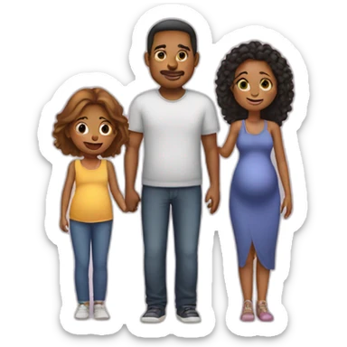 niece with uncle and pregnant aunt sticker