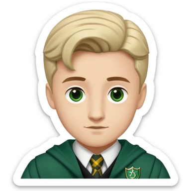 Matt Thorpe is Graham Montague  in harry potter, wear hogwarts slytherin uniform, light skin, sticker
