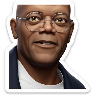 bald man in white shirt sticker