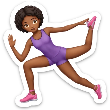Black girl touching her toes sticker