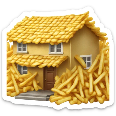 a house made out of french fries sticker