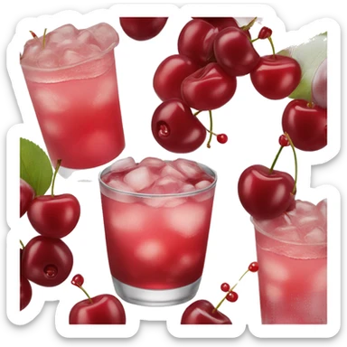 shirley temple drink with cherries  sticker