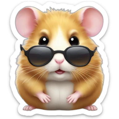 Hamster avec des lunettes de soleil et une canne sticker
