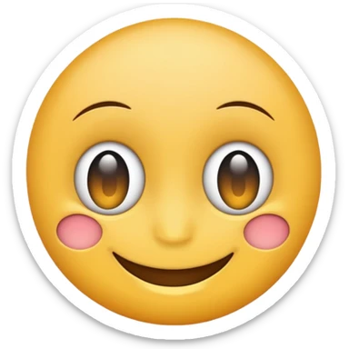 Emoji smiling with all white eyes sticker