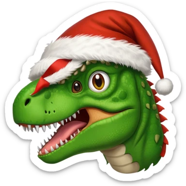 T-Rex with a Santa hat sticker