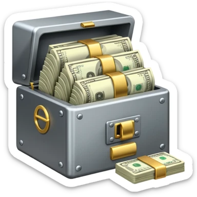 open filled cash money wifi vault sticker