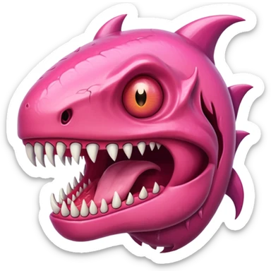 a monster maw with sharp teeth sticker