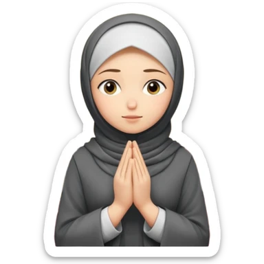 girl in a hijab is praying in the back of a prayer room. sticker