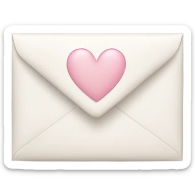 white envelope with a light pink heart sticker