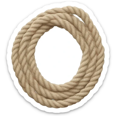 Oval shaped rope beige with roe at thetop sticker