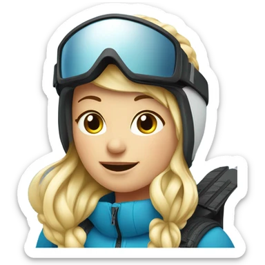 Sking girl blonde alps sticker