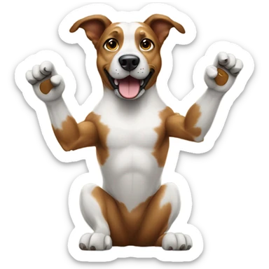 A dog transformer waving hi sticker