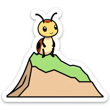 ant hill, cartoonish sticker style sticker