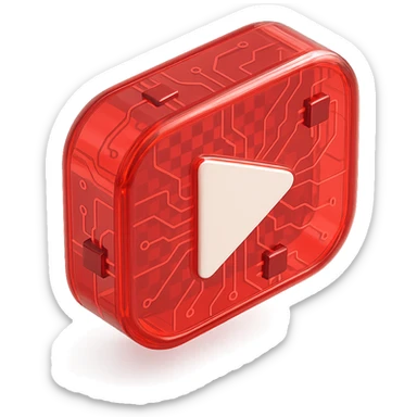 chess board of youtube play button, red YouTube play button, glossy circuit style sticker