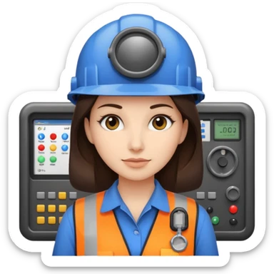 opérateur contrôle non destructif féminin brune sticker