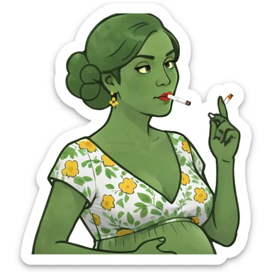 Pregnant woman smoking  sticker
