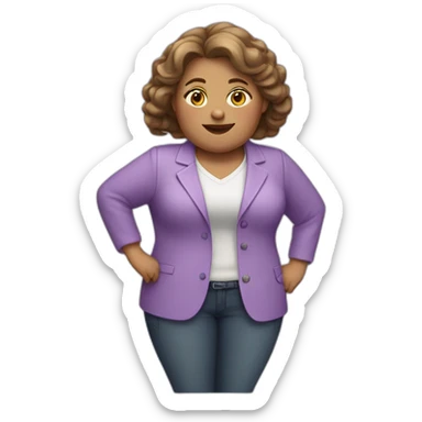 fat girl teacher in a lilac jacket sticker