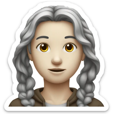 person thinking whith white skin sticker